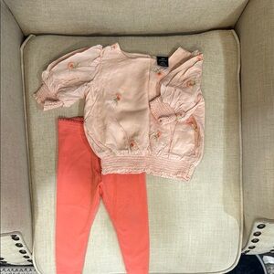 Something Navy Pink and Orange Matching Set with Romantic Details